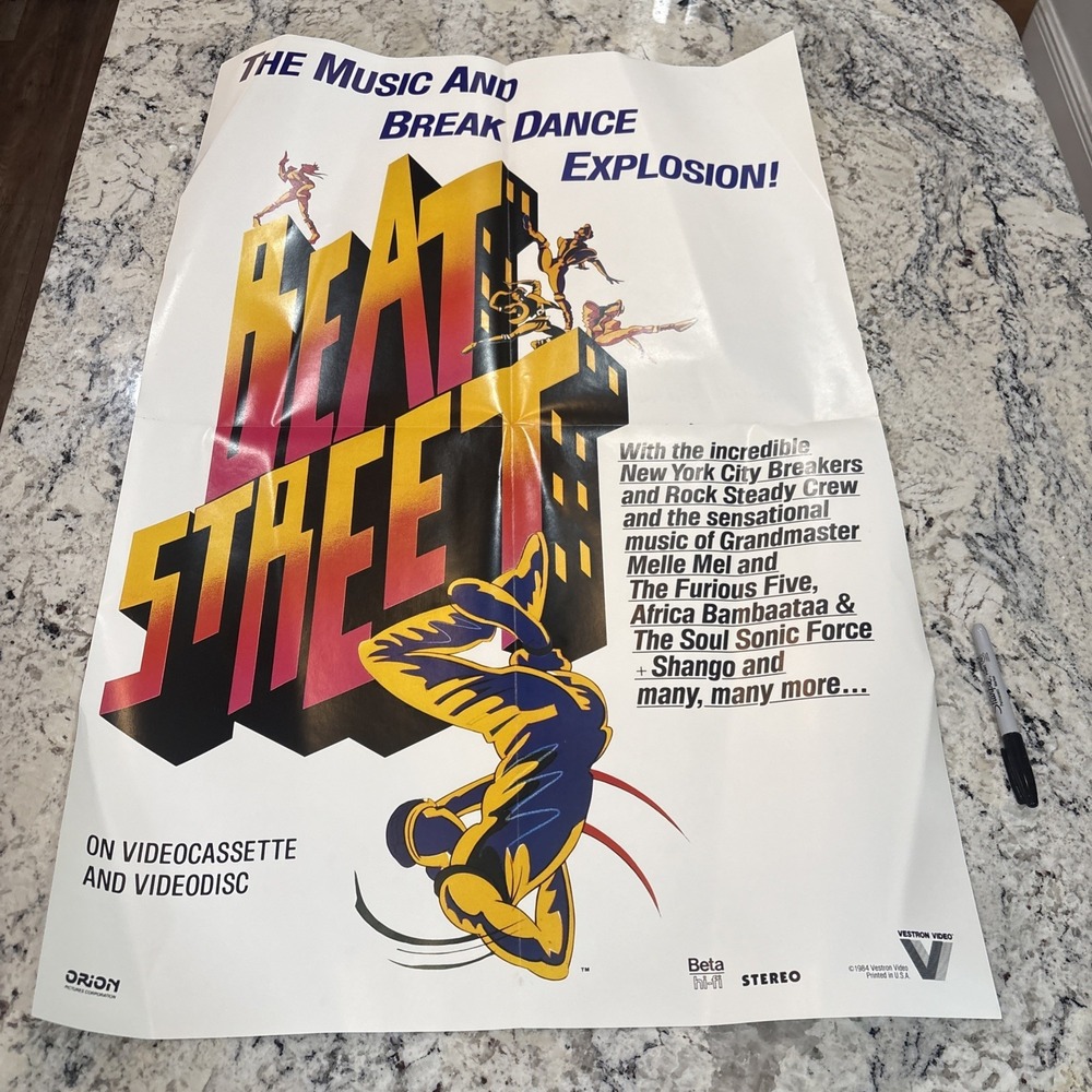 Beat Street Movie vintage poster rare Video Preview breakdance 80S Movie Room